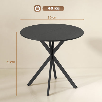 Masă rotundă, aspect lemn, 80 cm, picioare reglabile