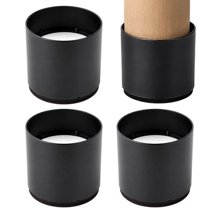 Round Furniture Risers Set of 4, 4.6 cm, Carbon Steel, 500 kg, Black