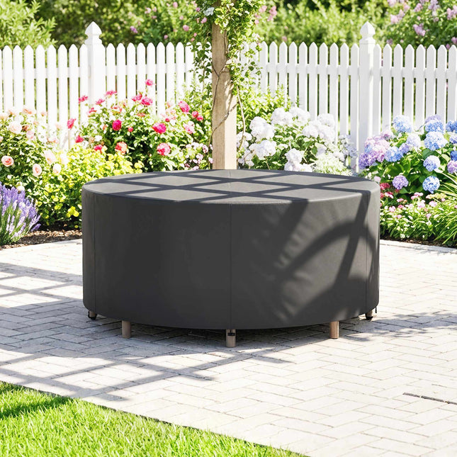 Husă rotundă pentru mobilier de grădină, impermeabilă, Oxford 420D, neagră