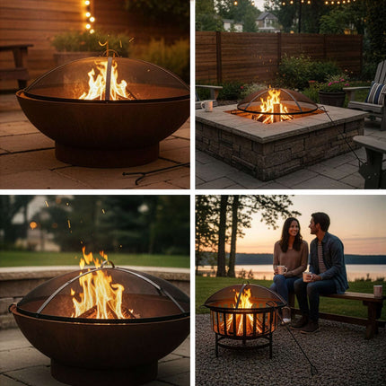 Round Metal Mesh Spark Guard for Fire Pits
