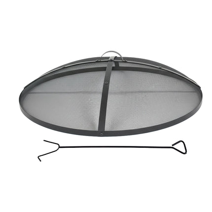 Apărătoare rotundă metalică antiscântei pentru gropi de foc cu poker, 90 cm