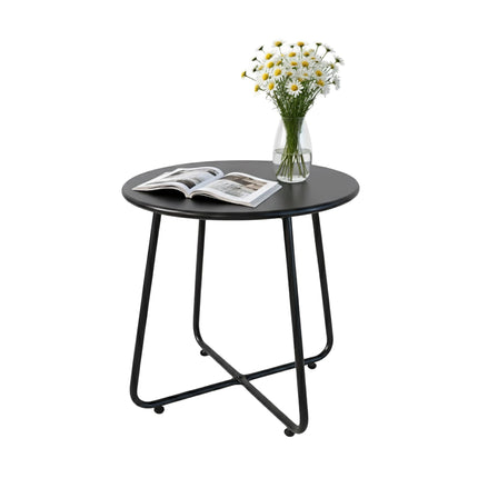 Masă rotundă din metal – utilizare în interior/exterior, rezistentă la intemperii