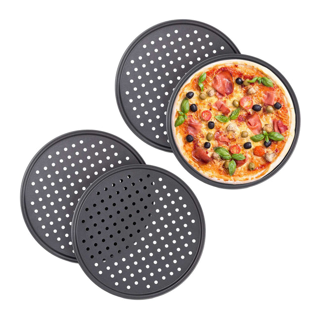 Set de 4 tavi rotunde pentru pizza
