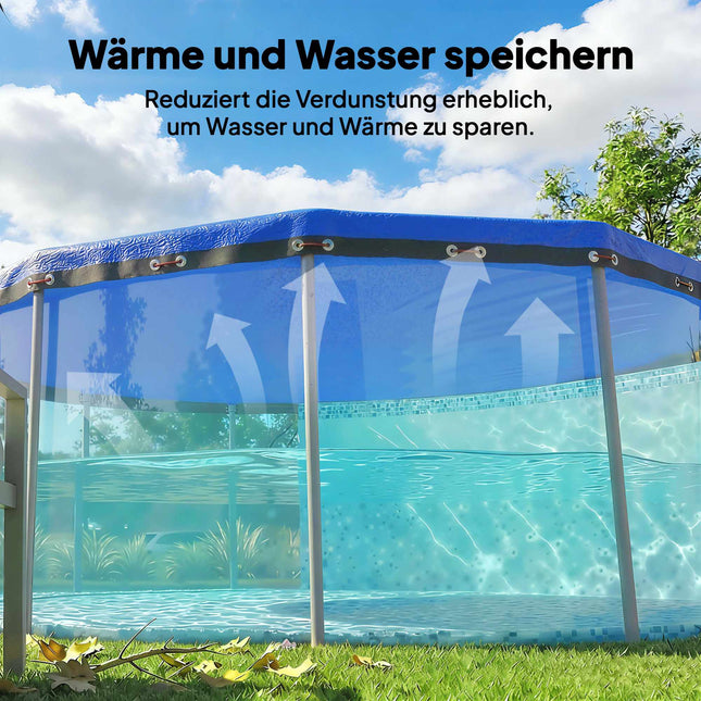 Prelată rotundă pentru piscină Ø550 cm, impermeabilă cu frânghie de siguranță