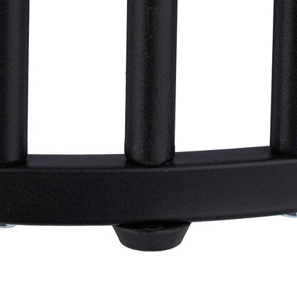 Round Side Table with 2 Marble-Look Shelves, Iron Frame – Black