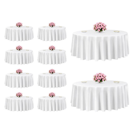Round Tablecloths, 10-Pack, 120 Inch Polyester, Stain Resistant