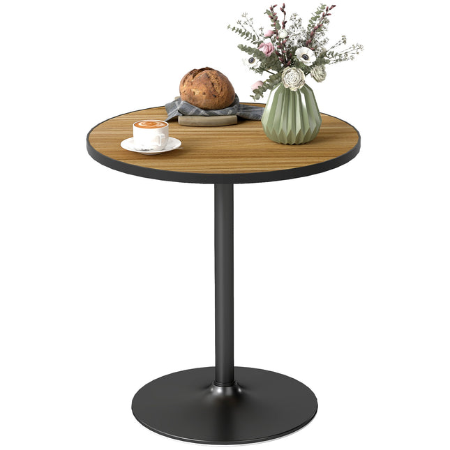 Masa rotunda, aspect stejar, design compact, pentru 2-4 persoane, stejar