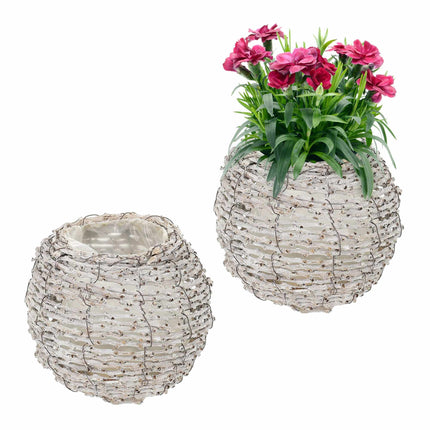 Ghiveci rotund pentru flori - set de 2