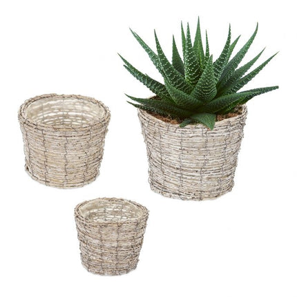 Ghiveci rotund pentru flori - set de 3