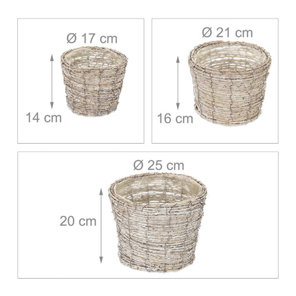 Ghiveci rotund pentru flori - set de 3