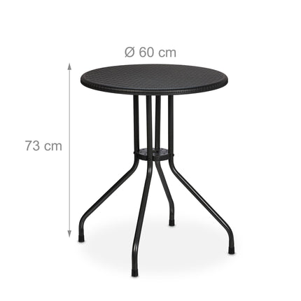 Masa rotunda de gradina cu aspect ratan