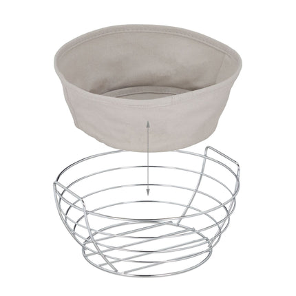 Coș rotund de pâine metalic cu capac