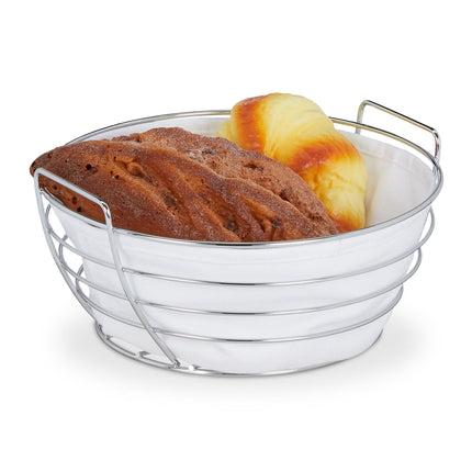 Coș rotund de pâine metalic cu capac