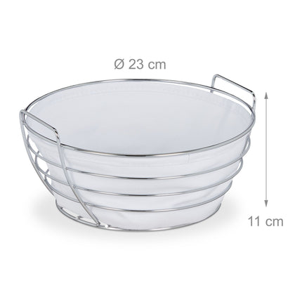 Coș rotund de pâine metalic cu capac