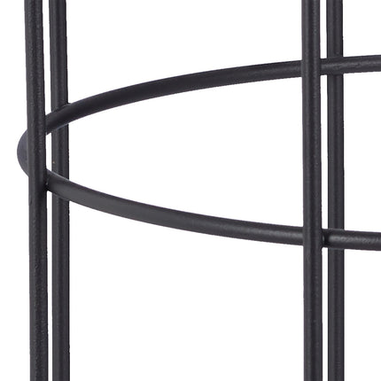 Round side table with metal basket