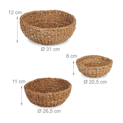 Set de 3 cosuri rotunde de depozitare