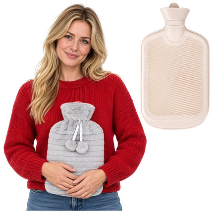 Rubber Hot Water Bottle in a Cover, 2000 ml Version