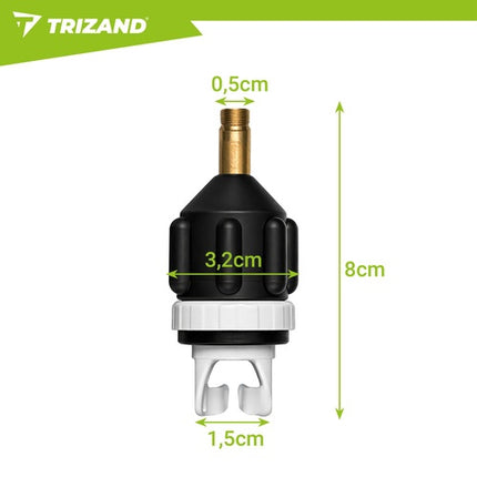 Adaptor de valvă SUP Board pentru pompă de bicicletă – Anti-scurgeri, Negru