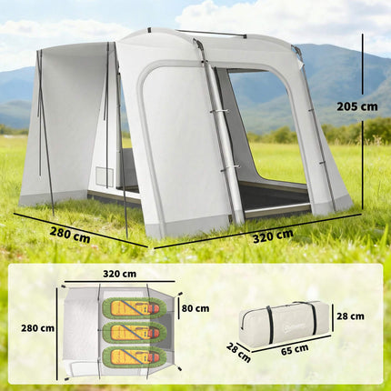 Cort de camping SUV, 4 persoane, 4 uși, impermeabil 3000 mm