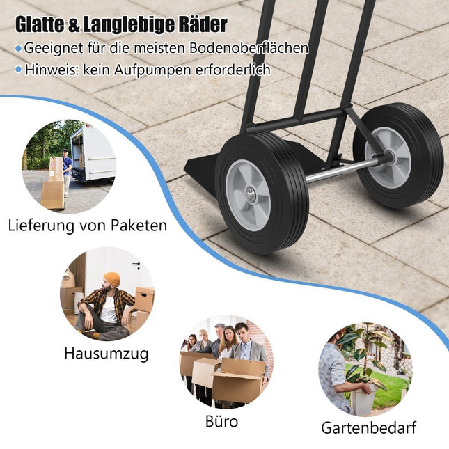 Sack truck with P-handle forklift truck with high backrest 51 x 48 x 132 cm black