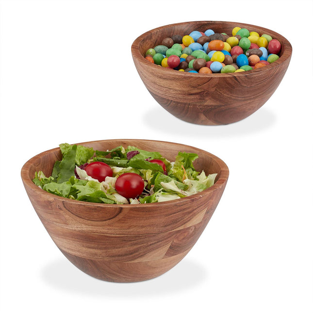 Set boluri de salata din lemn de salcam