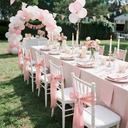 Satin Chair Sashes, 50-Pack Rose Gold 7 x 108 In