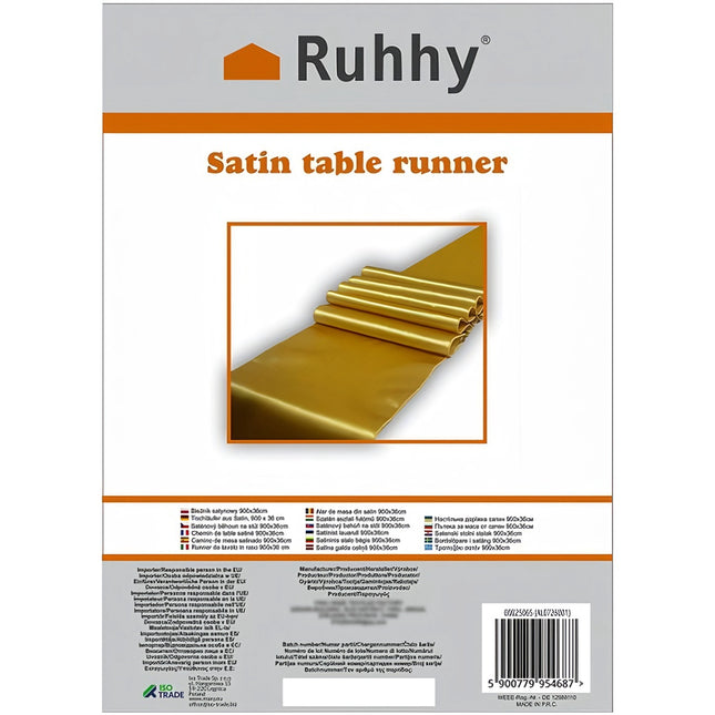 Satin table runner 900x36cm Ruhhy 25065