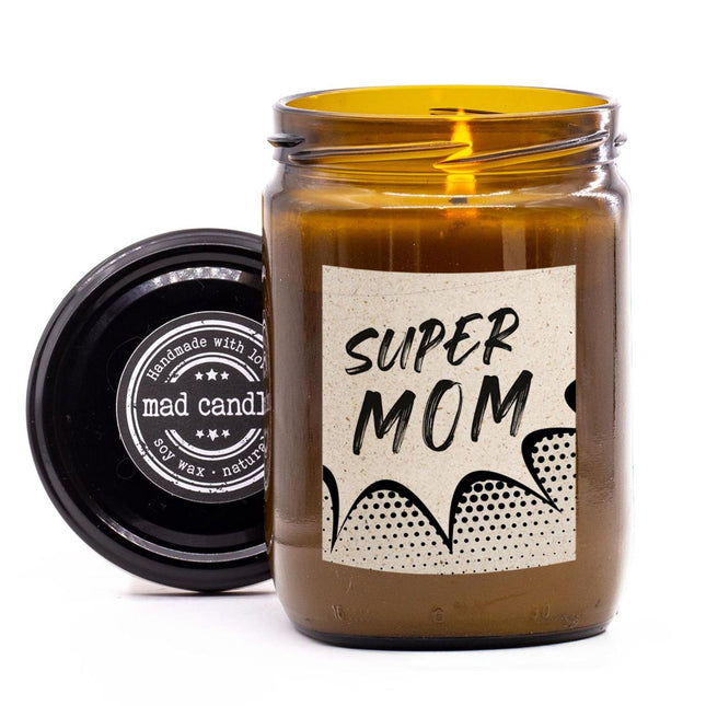 Lumânare parfumată cu soia, parfum de lămâie și portocală, borcan de sticlă