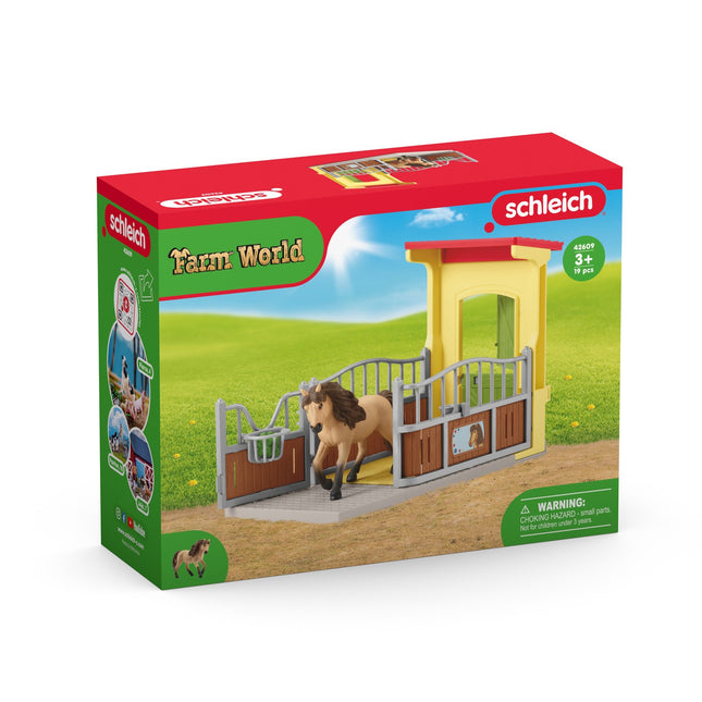 Schleich Set de joacă Lumea Fermei Cutie pentru ponei cu armăsar Islandez