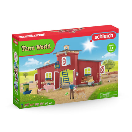 Schleich Farm World Set de joacă Hambar roșu cu animale