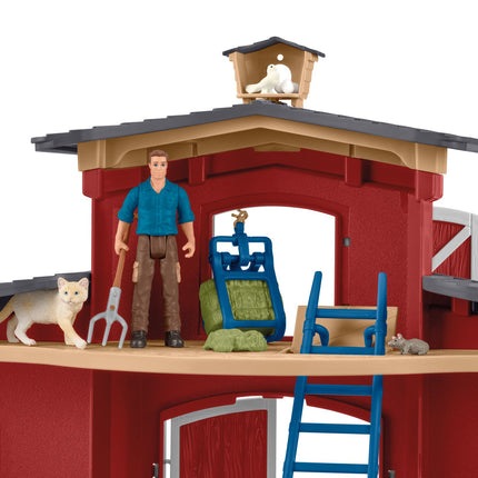 Schleich Farm World Set de joacă Hambar roșu cu animale