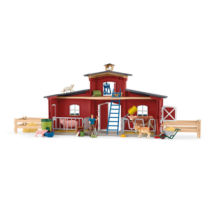 Schleich Farm World Set de joacă Hambar roșu cu animale