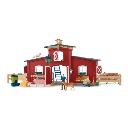 Schleich Farm World Set de joacă Hambar roșu cu animale