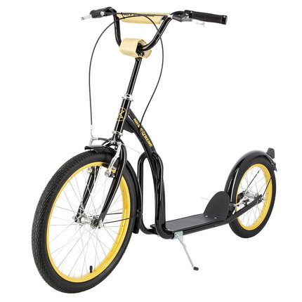 Scooter 20/16"" negru/auriu – ușor, durabil