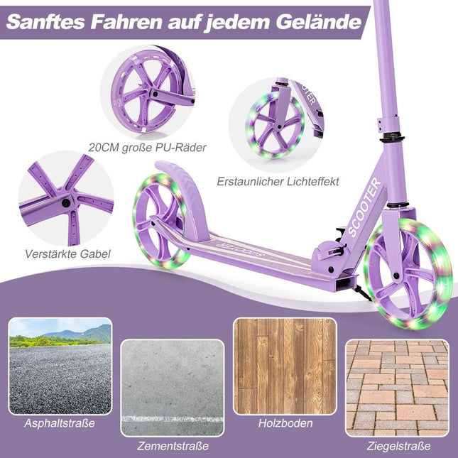 Trotineta trotineta pliabila trotineta de oras reglabila in inaltime 100kg capacitate de incarcare violet