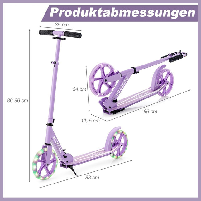 Trotineta trotineta pliabila trotineta de oras reglabila in inaltime 100kg capacitate de incarcare violet