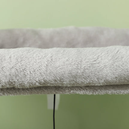 Tijă de zgâriat 132 cm arbore de pisici cu peșteră pentru pisici, minge de joacă, stâlp de zgâriat pisici cu stâlpi de zgâriat din sisal, pentru pisici până la 6 kg, gri deschis