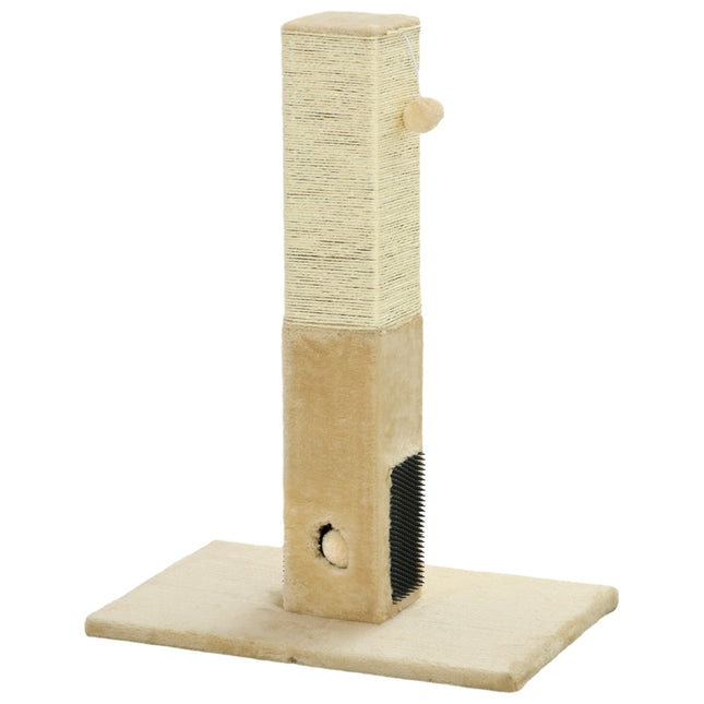Târg zgâriet, zgâriet 79 cm cu perii de blană, zgâriet pisică din iută cu minge de joacă, zgâriet pisici sub 4,5 kg, mobilă zgâriat pisici, interior, bej