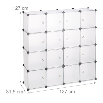 Raft din plastic fără șuruburi cu 16 compartimente