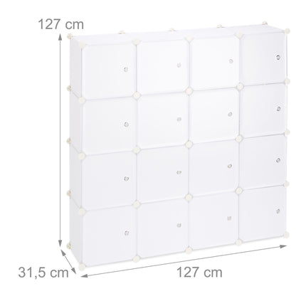 Raft din plastic fără șuruburi cu 16 compartimente