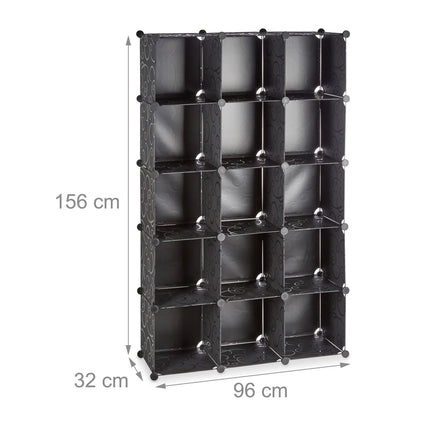 Rafturi din plastic fără șuruburi cu 15 compartimente