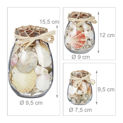 Set de 3 borcane cu scoici