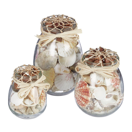 Set de 3 borcane cu scoici