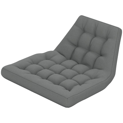 Perna de sezut, perna de scaun 120x100 cm cu spatar, captuseala de 8 cm grosime, perna de scaun hidrofuga pentru balansoare si cosuri suspendate, gri