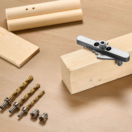Self-Centering Doweling Jig Kit, 1/4-3/8 in Bits