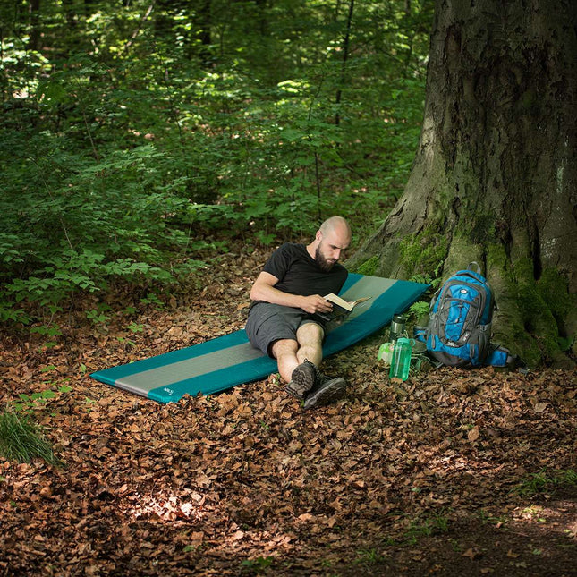 Covoraș de camping cu autoumflare, gri turcoaz