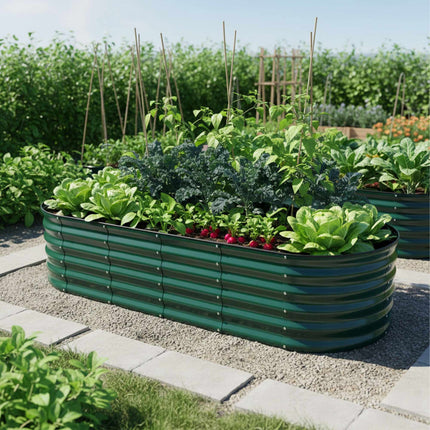 Jardinieră metalică semicirculară – Pat de grădină înălțat