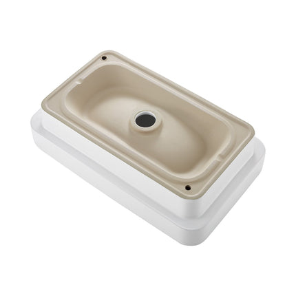 Semi-Recessed Bathroom Sink, White Ceramic 490x305mm