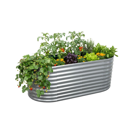 Pat de grădină metalic supraînălțat semicircular – Galvanizat