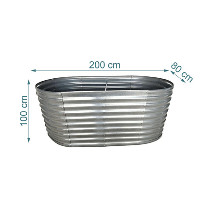 Pat de grădină metalic supraînălțat semicircular – Galvanizat